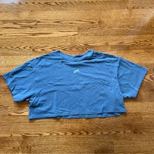 Alphalete Blue Cropped Wolf T Shirt